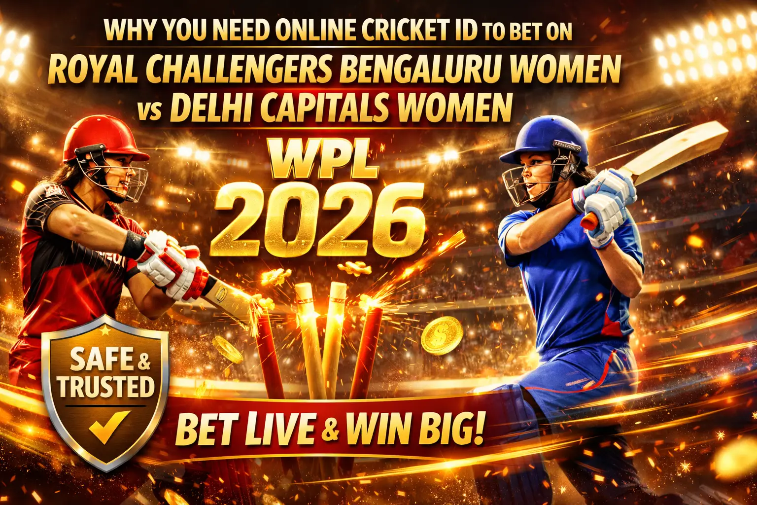 Read more about the article Why You Need Online Cricket ID to Bet on Royal Challengers Bengaluru Women vs Delhi Capitals Women (WPL 2026)