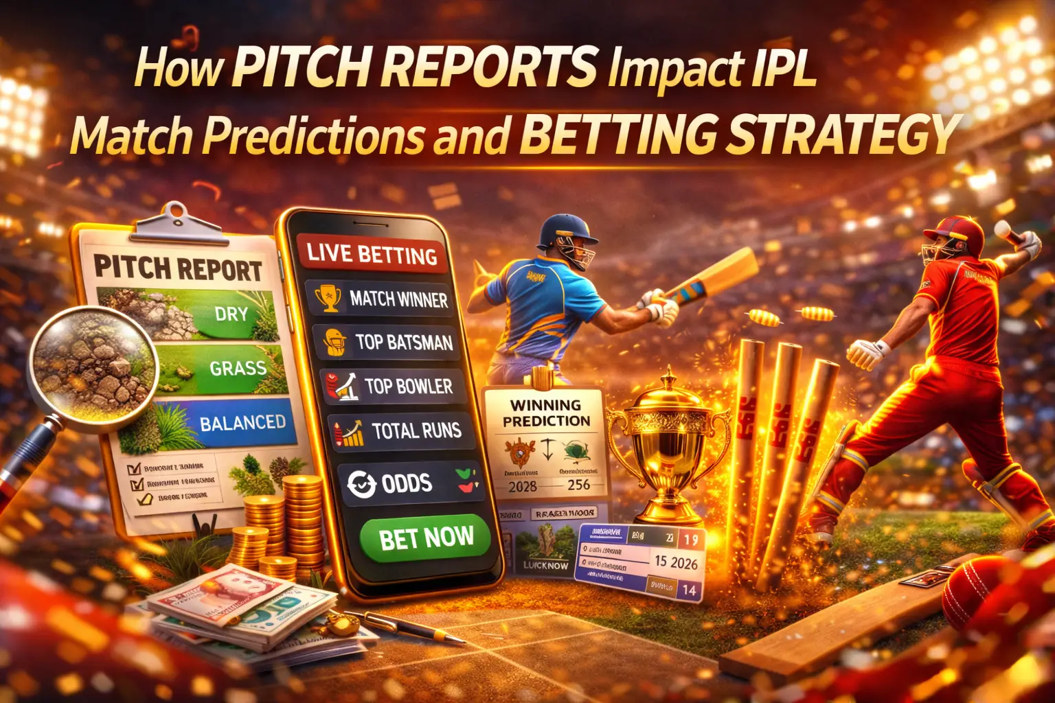 Read more about the article How Pitch Reports Impact IPL Match Predictions and Betting Strategy
