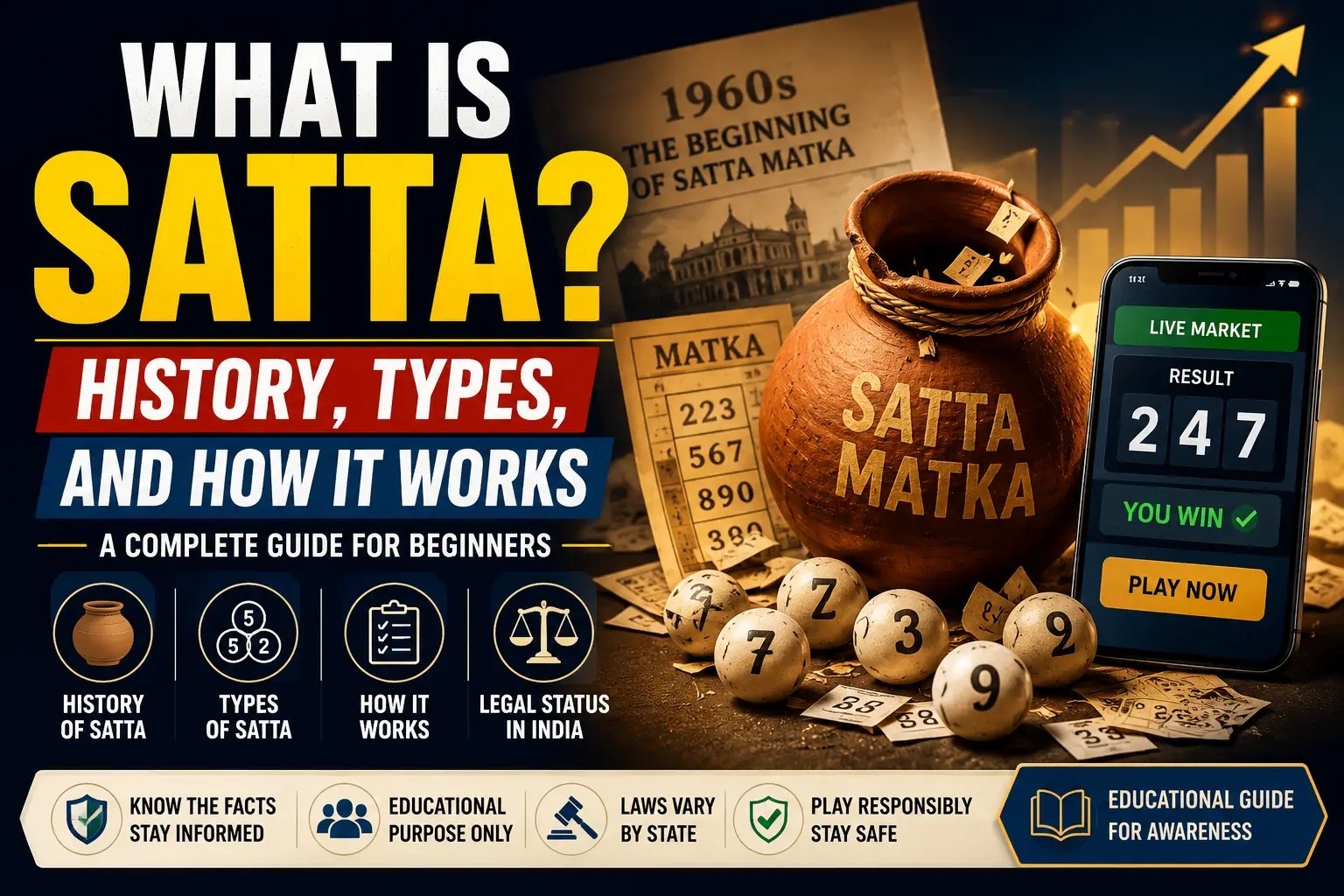 Read more about the article What Is Satta Matka? Meaning, History, Legal Status & Key Facts