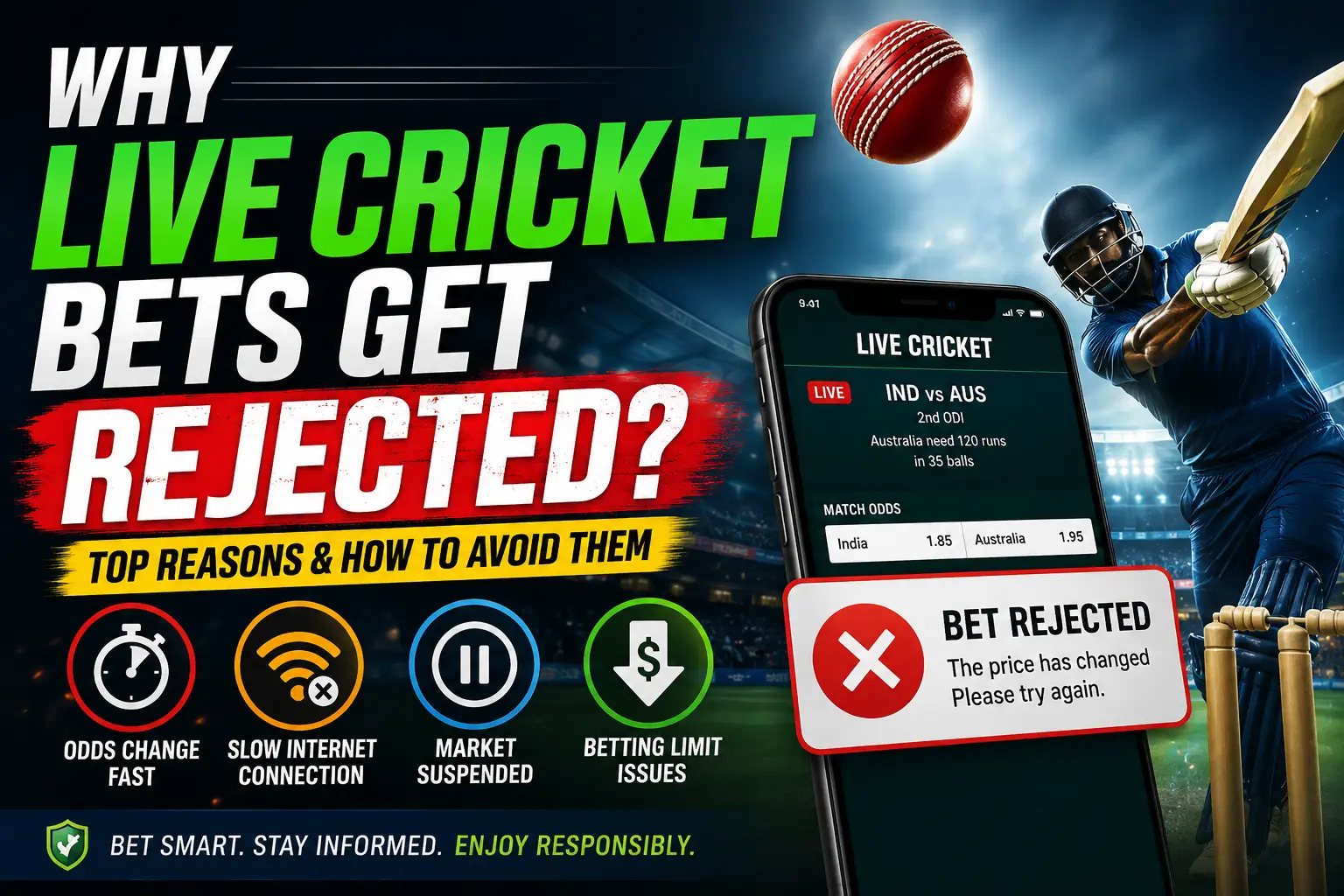 Read more about the article Why Live Cricket Bets Get Rejected: Top Reasons & How to Avoid Them
